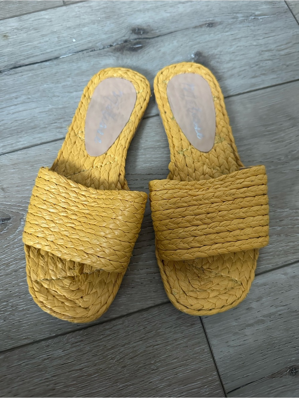 Matisse Yellow Braided Slide Sandals